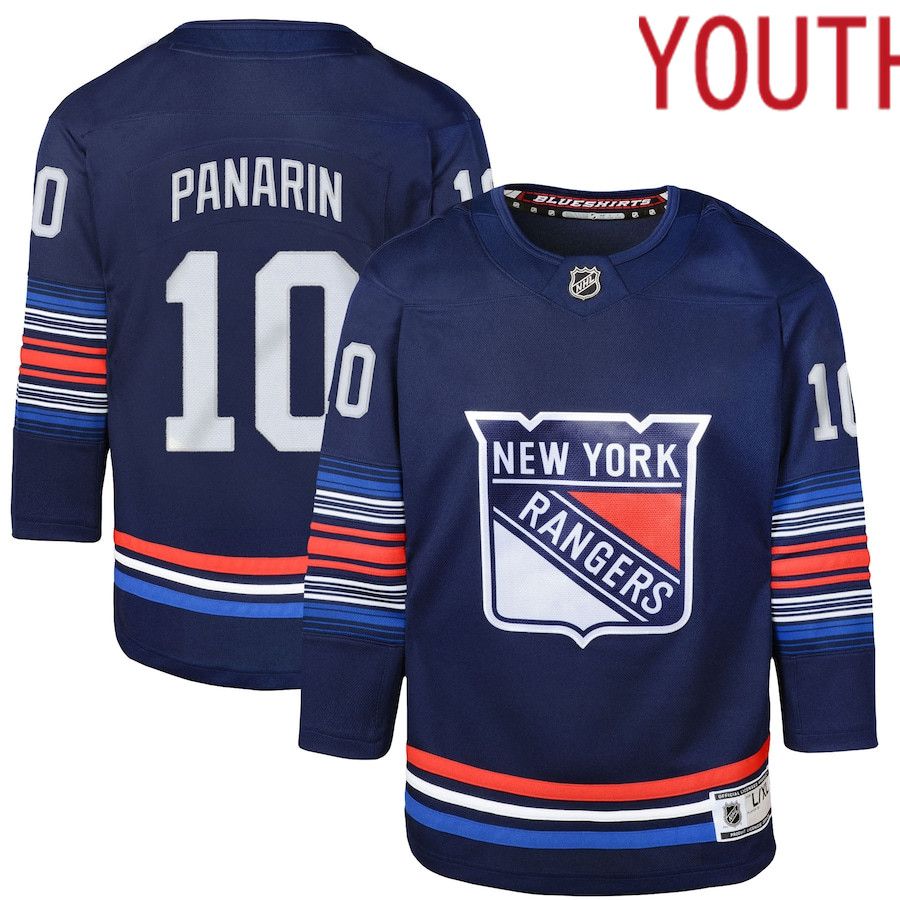 Youth New York Rangers #10 Artemi Panarin Navy Alternate Premier Player NHL Jersey